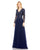 Mother of the Bride Dresses Formal Long Sleeve Evening Gown Navy