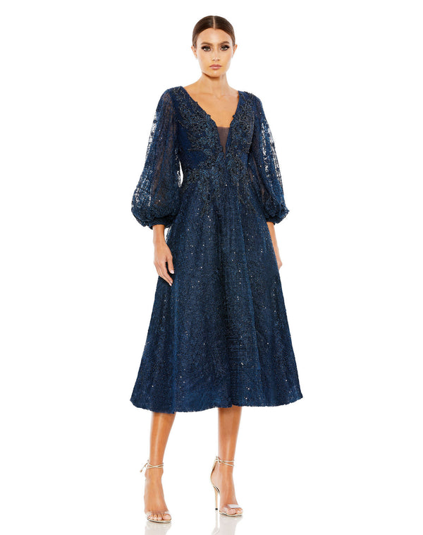 Short Beaded Dress A Line Mac Duggal 20391