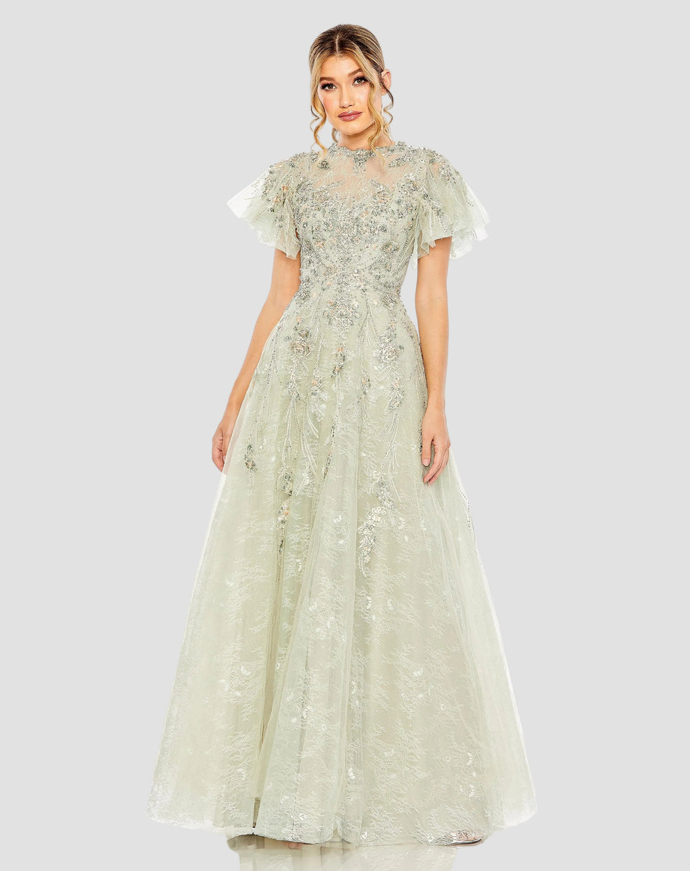 Mother of the Bride Dresses A Line Long Formal Sequin Mother of the Bride Dress Mac Duggal 20450 Seafoam