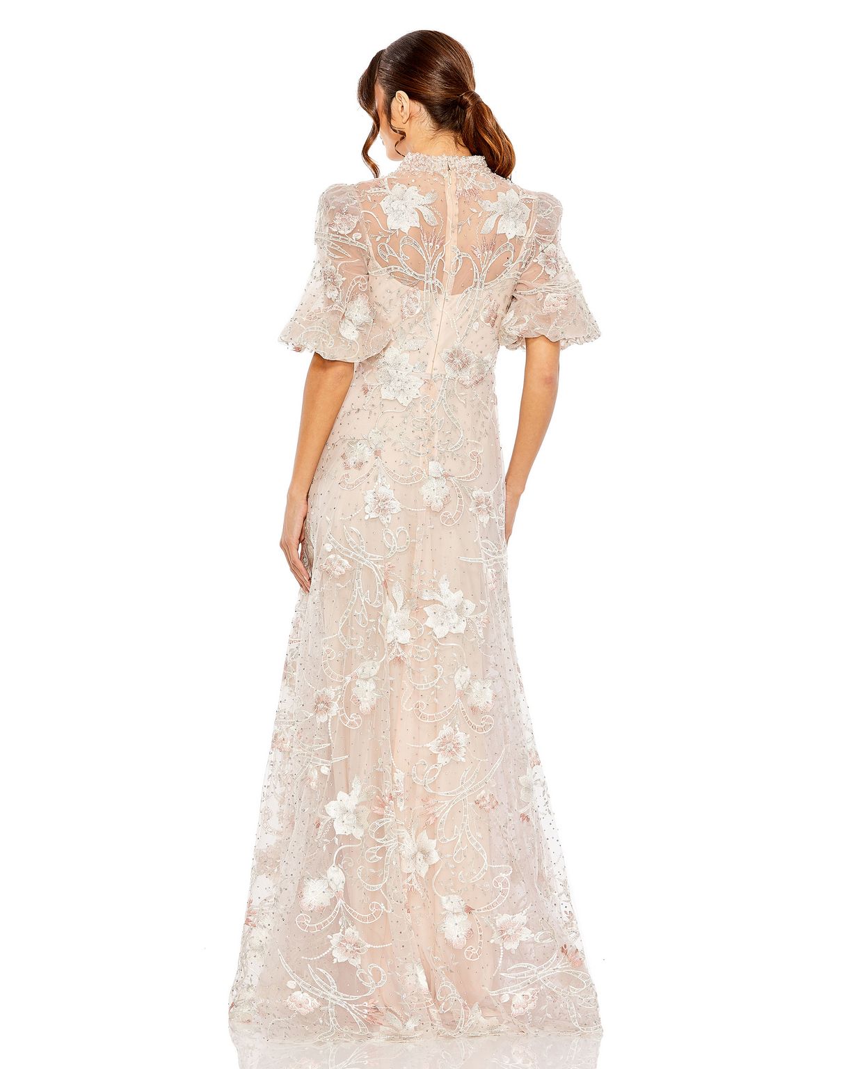 Mac Duggal 20452 Long Beaded Lace A Line Formal Evening Dress