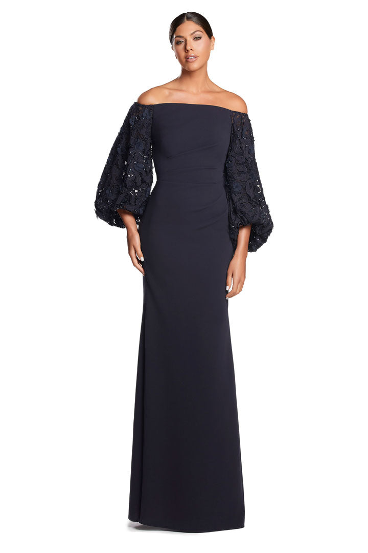 Formal Dresses Long Formal Beaded Lace Evening Dress Navy