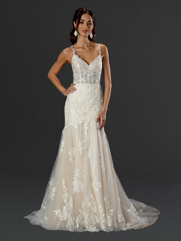 Long Wedding Fitted Lace Dress
