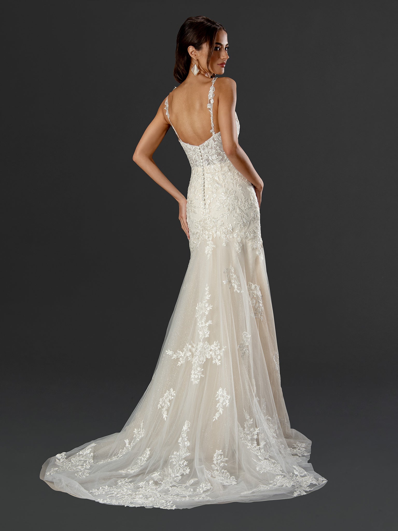 Stella Couture 24504 Long Wedding Fitted Lace Dress