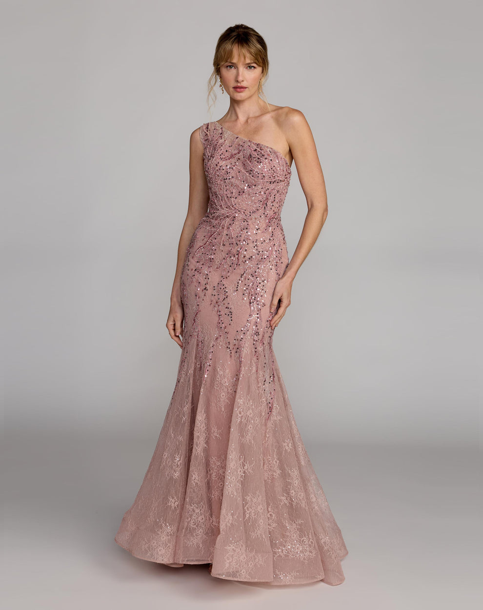 Prom Dresses Lace Long Formal Mermaid Prom Dress Mac Duggal 20482 Rose