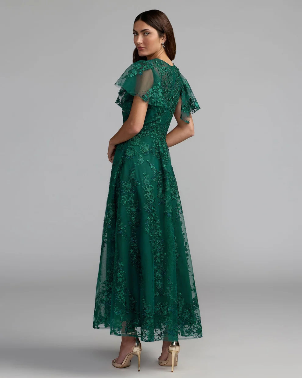 martha mafs green dress Mac Duggal - Pink Embroidered Flutter Sleeve A Line col-dress-up-sale