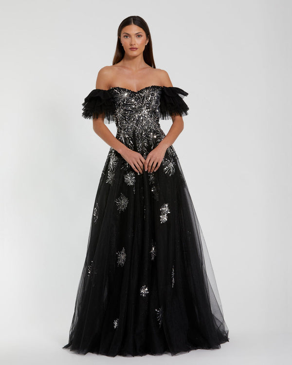 Long Sequin Dress A Line Formal Prom Mac Duggal 20514