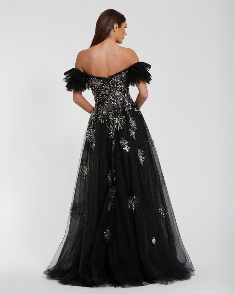 Mac Duggal 20514 Long A Line Formal Sequin Prom Dress