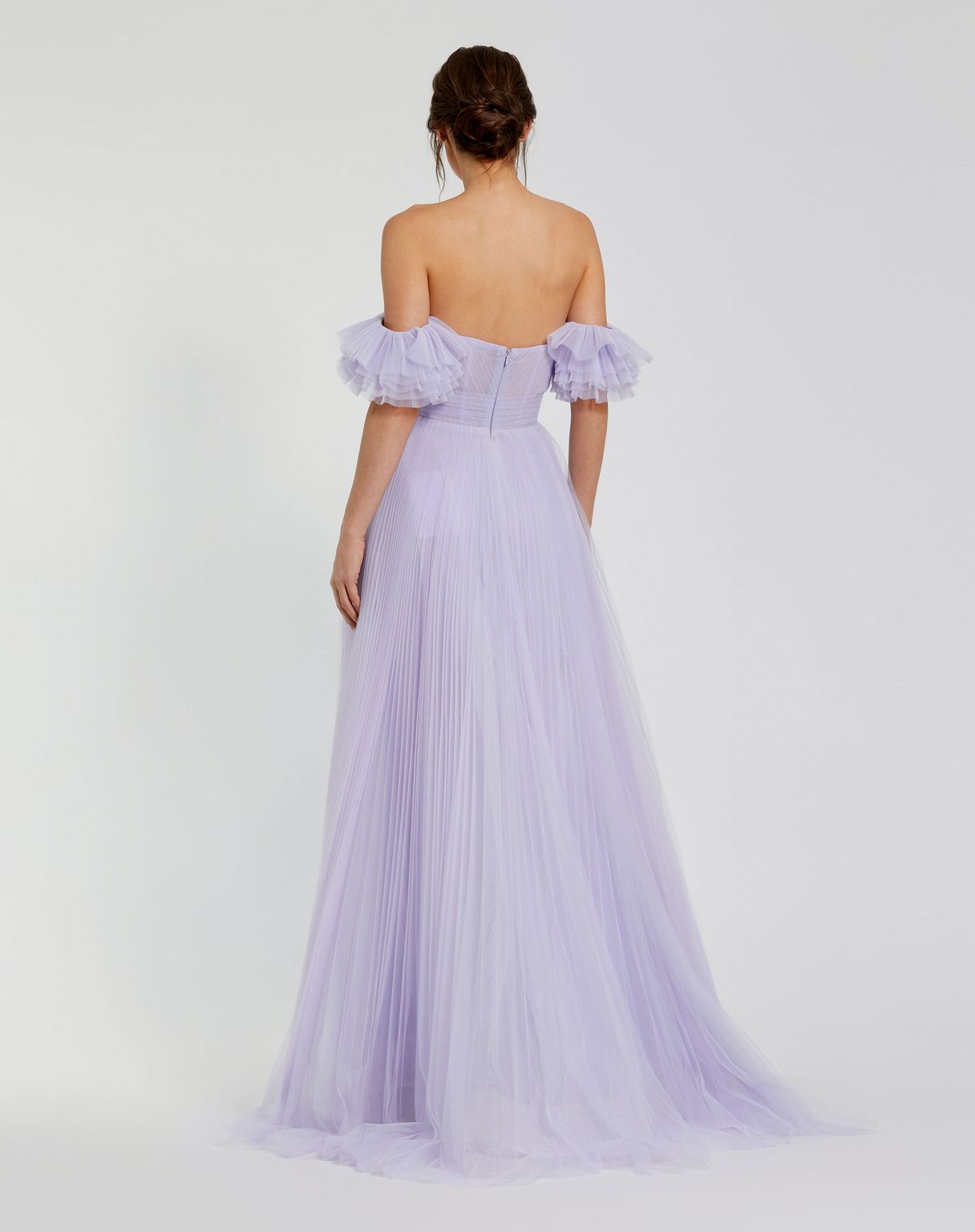 Mac Duggal 20517 Long Off Shoulder Tulle A Line Dress