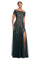 Formal Dresses Glitter Long Formal A Line Evening Dress Hunter/Multi