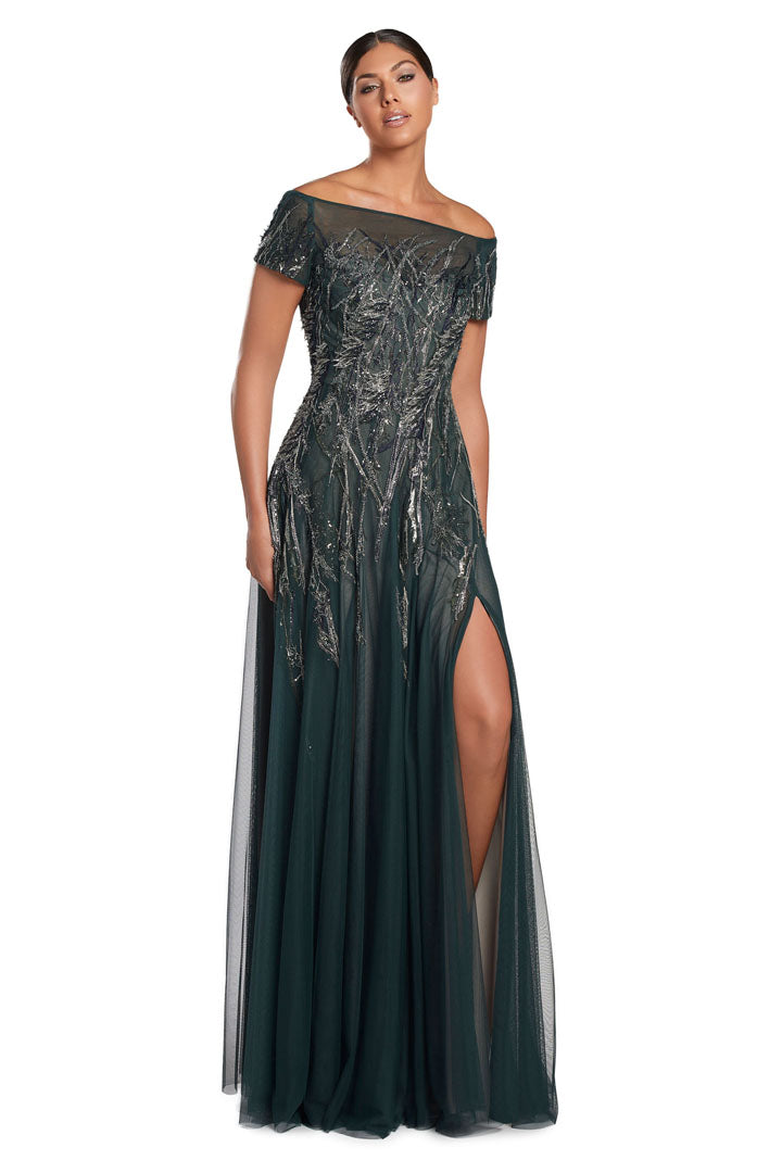 Formal Dresses Glitter Long Formal A Line Evening Dress Hunter/Multi