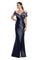 Formal Dresses Long Formal Pleated Evening Dress Navy