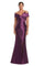 Formal Dresses Pleated Formal Long Evening Slit Dress Plum