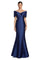 Formal Dresses Pleated Long Mermaid Formal Evening Dress Navy