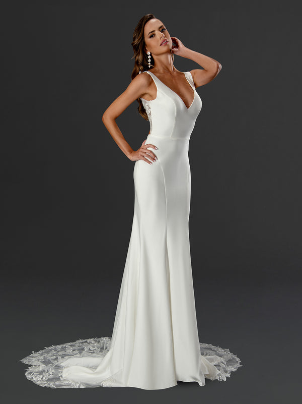 Long Wedding Lace Bridal Dress