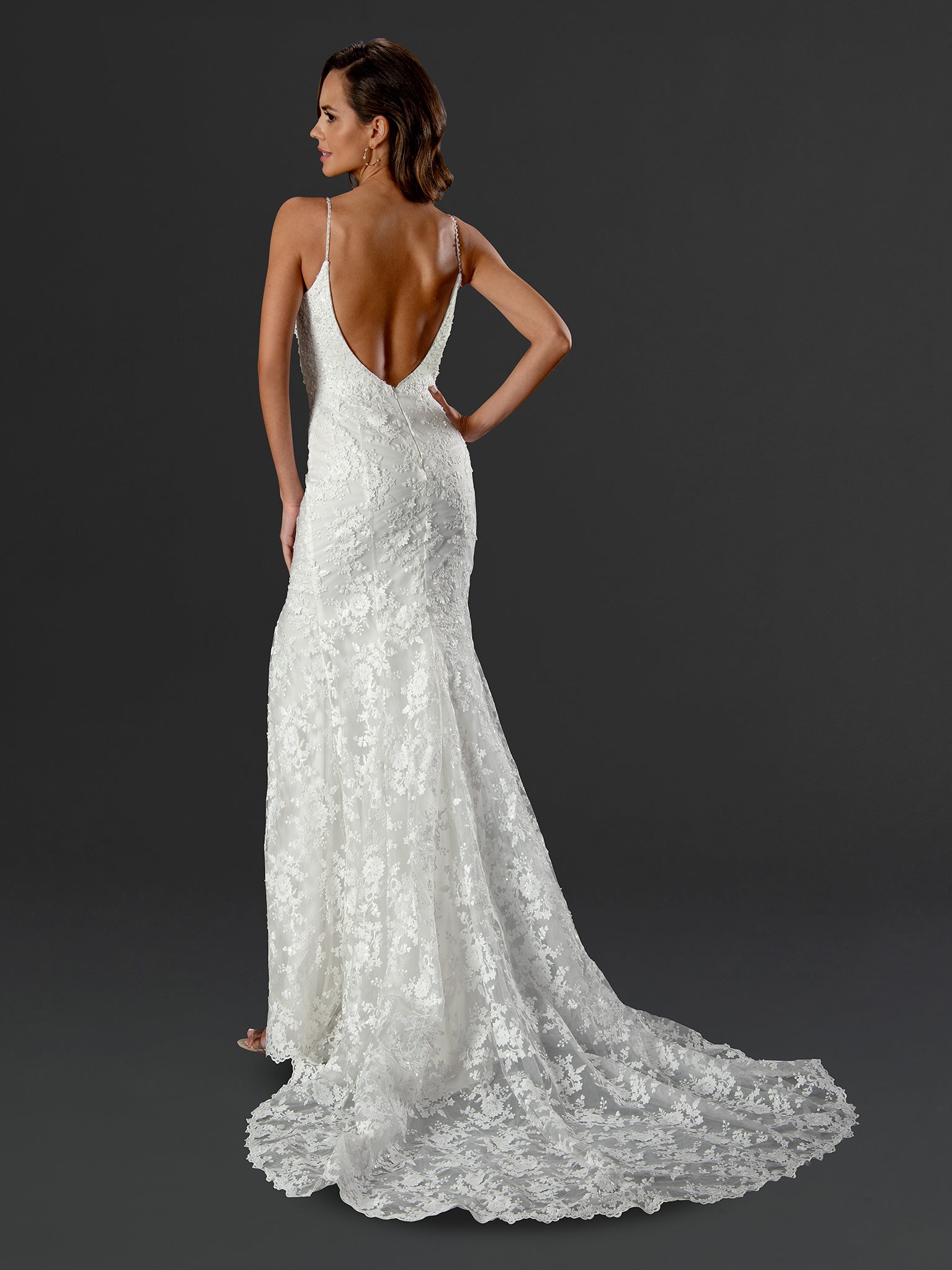 Wedding Dresses Long Slit Wedding Dress Off White