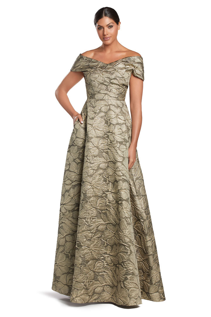 Alexander by Daymor 2054F24 A Line Long Formal A Line Pocket Evening Dress