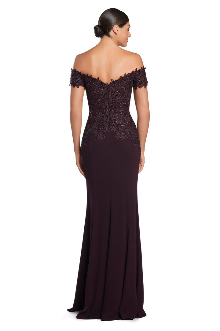 Formal Dresses Beaded Evening Long Formal Fitted Dress Aubergine