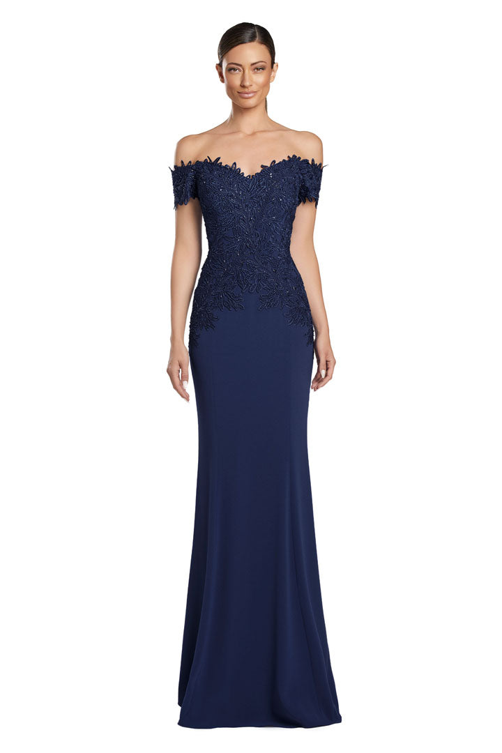 Alexander by Daymor 2057F24 Beaded Evening Long Formal Fitted Dress