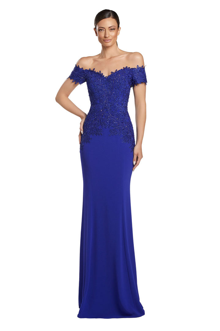 Formal Dresses Beaded Evening Long Formal Fitted Dress Sapphire