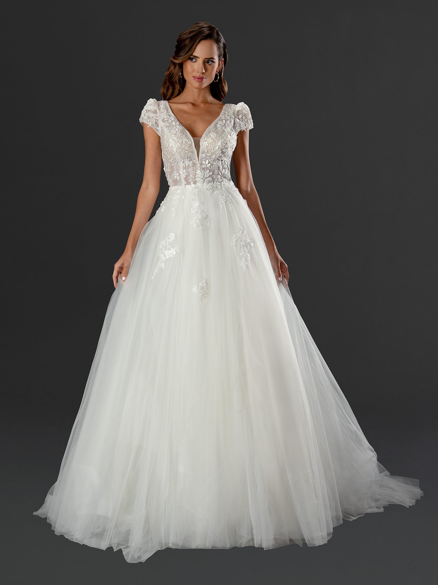 Stella Couture 24510 Simple Long Wedding A Line Bridal Dress