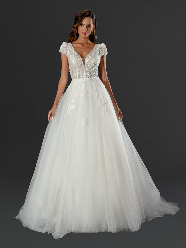 Simple Long Wedding A Line Bridal Dress