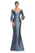 Formal Dresses Long Fitted Formal Pleated Dress Pewter