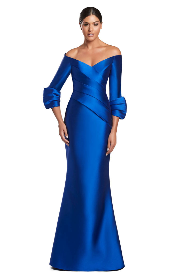 Formal Dresses Long Fitted Formal Pleated Dress Royal