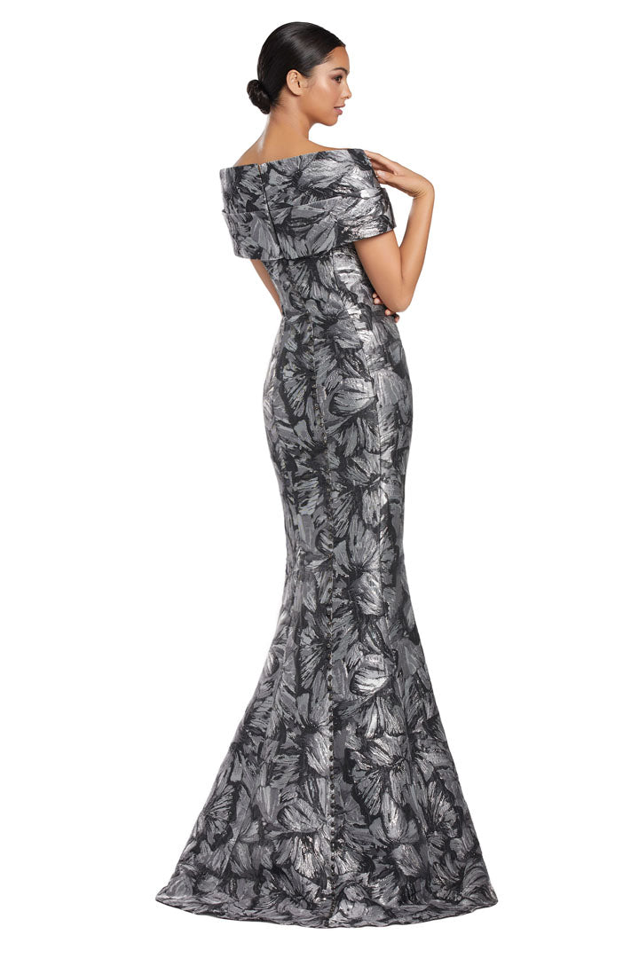 Formal Dresses Printed Long Formal evening Pleated Dress Black/Multi