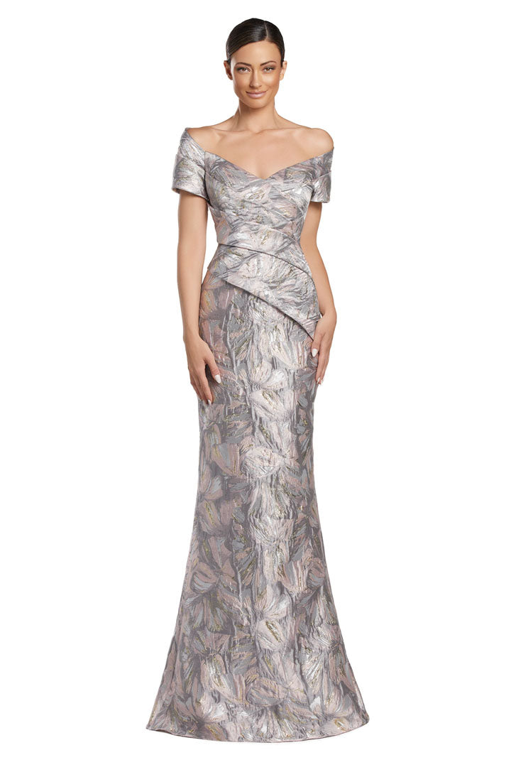 Formal Dresses Printed Long Formal evening Pleated Dress Pink/Multi