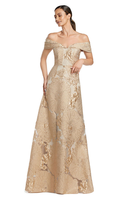 Formal Dresses A Line Long Formal Button Evening Dress Gold