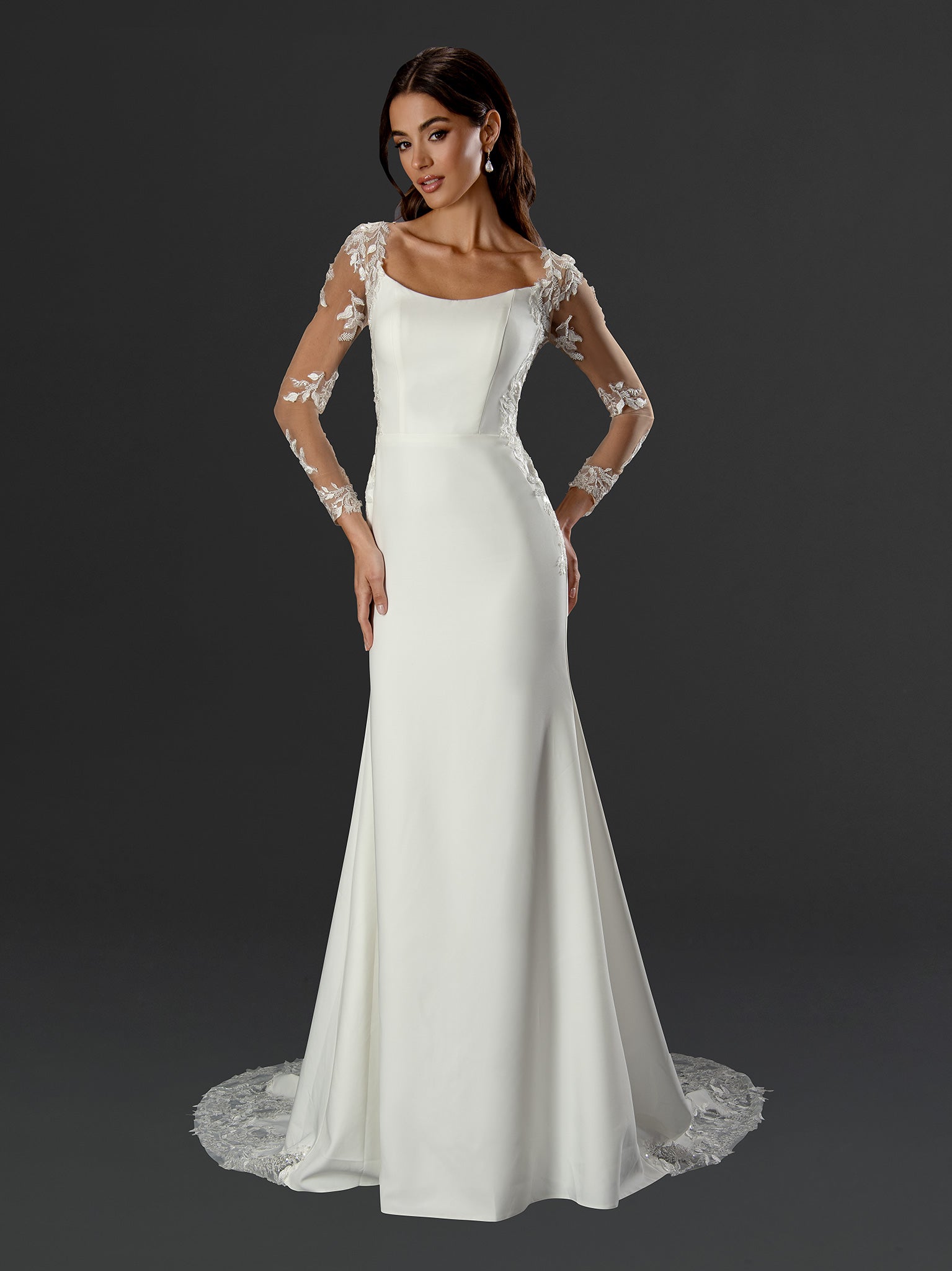 Stella Couture 24509 Wedding Long Bridal Gown Simple Dress