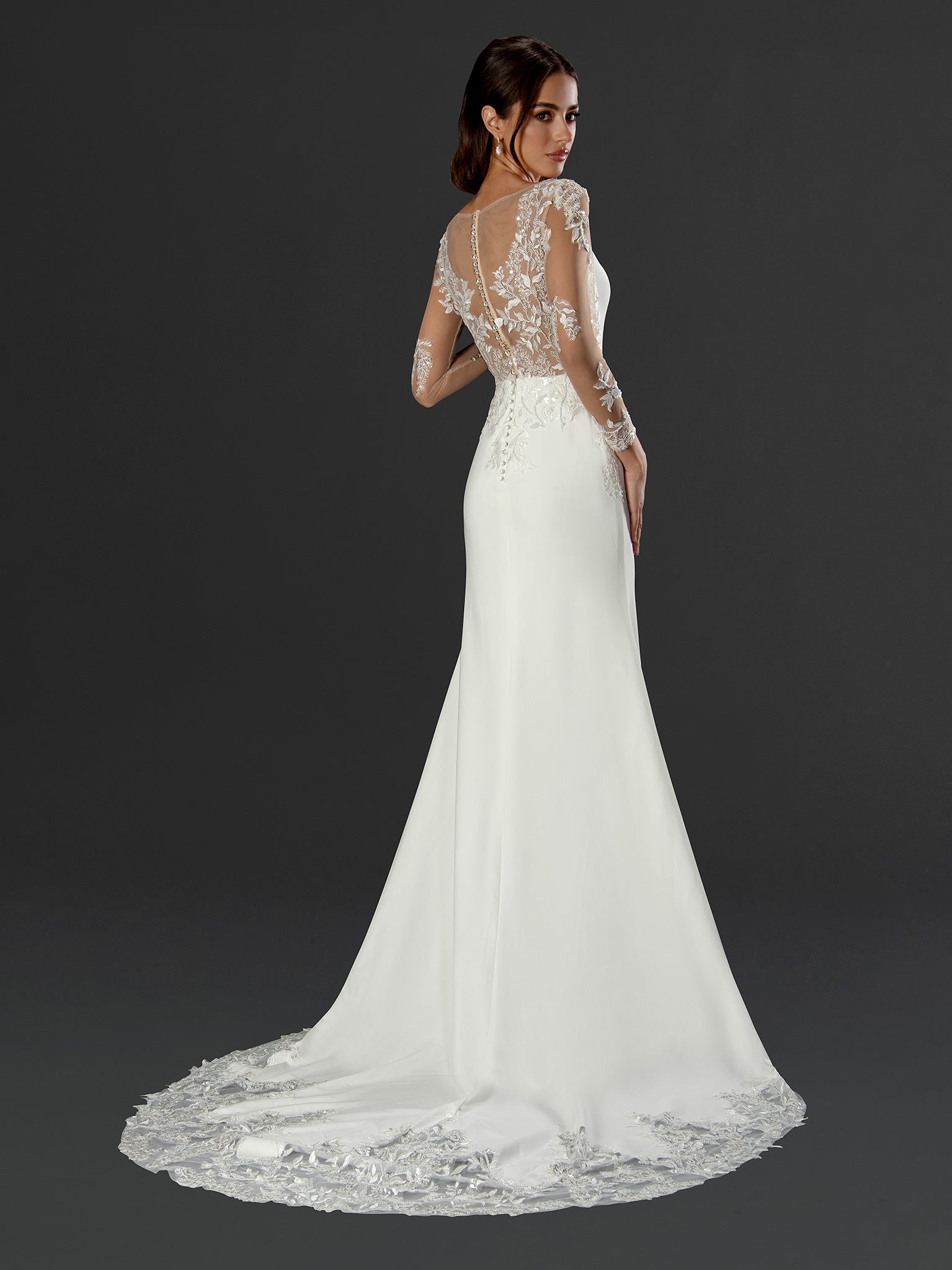 Stella Couture 24509 Wedding Long Bridal Gown Simple Dress