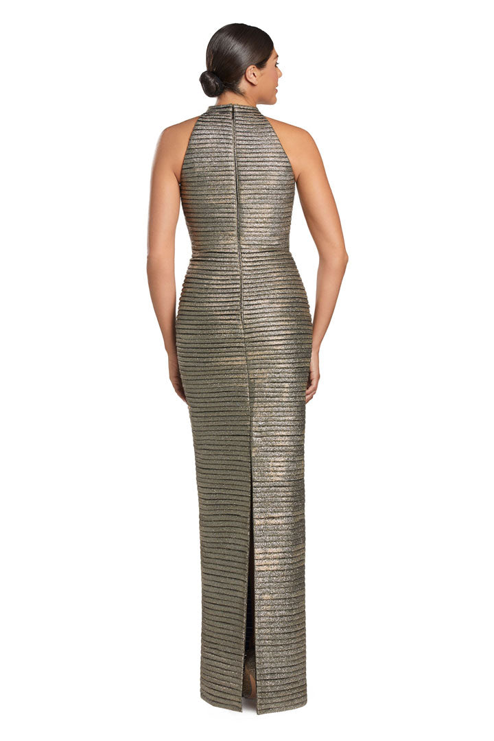 Formal Dresses Glitter Long Formal Pleated Evening Dress Bronze