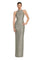 Formal Dresses Glitter Long Formal Pleated Evening Dress Gold