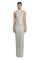 Formal Dresses Glitter Long Formal Pleated Evening Dress Platinum