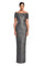 Formal Dresses Pleated Long Formal Evening Glitter Dress Pewter