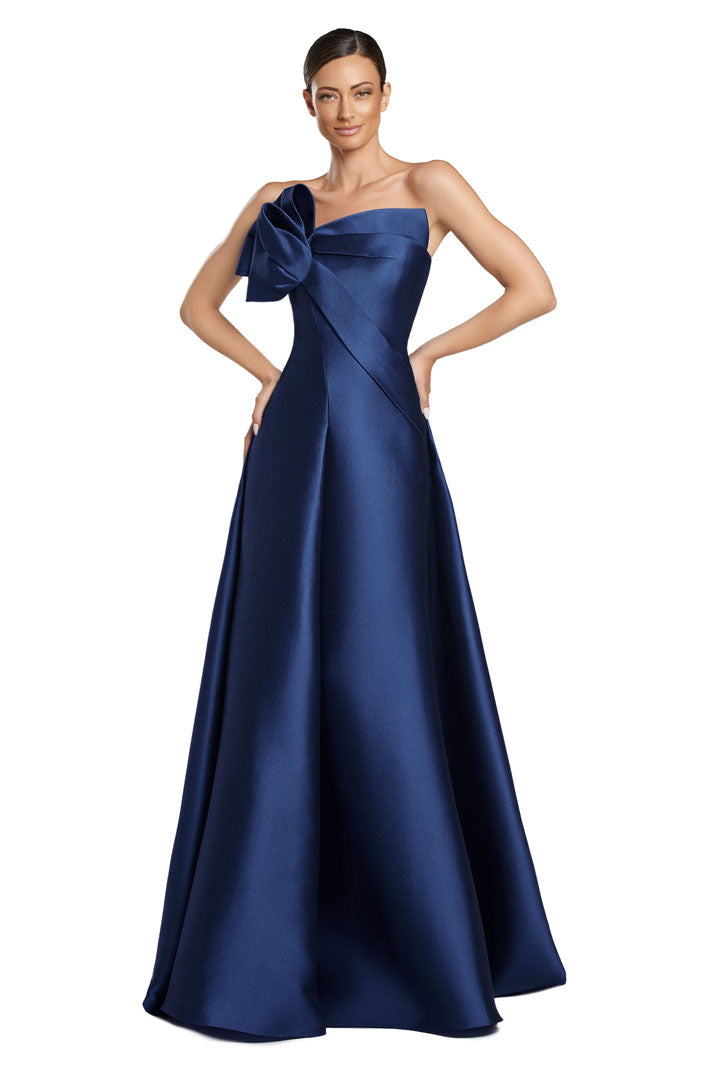 Prom Dresses Long Formal A Line Pleated Prom Dress Navy