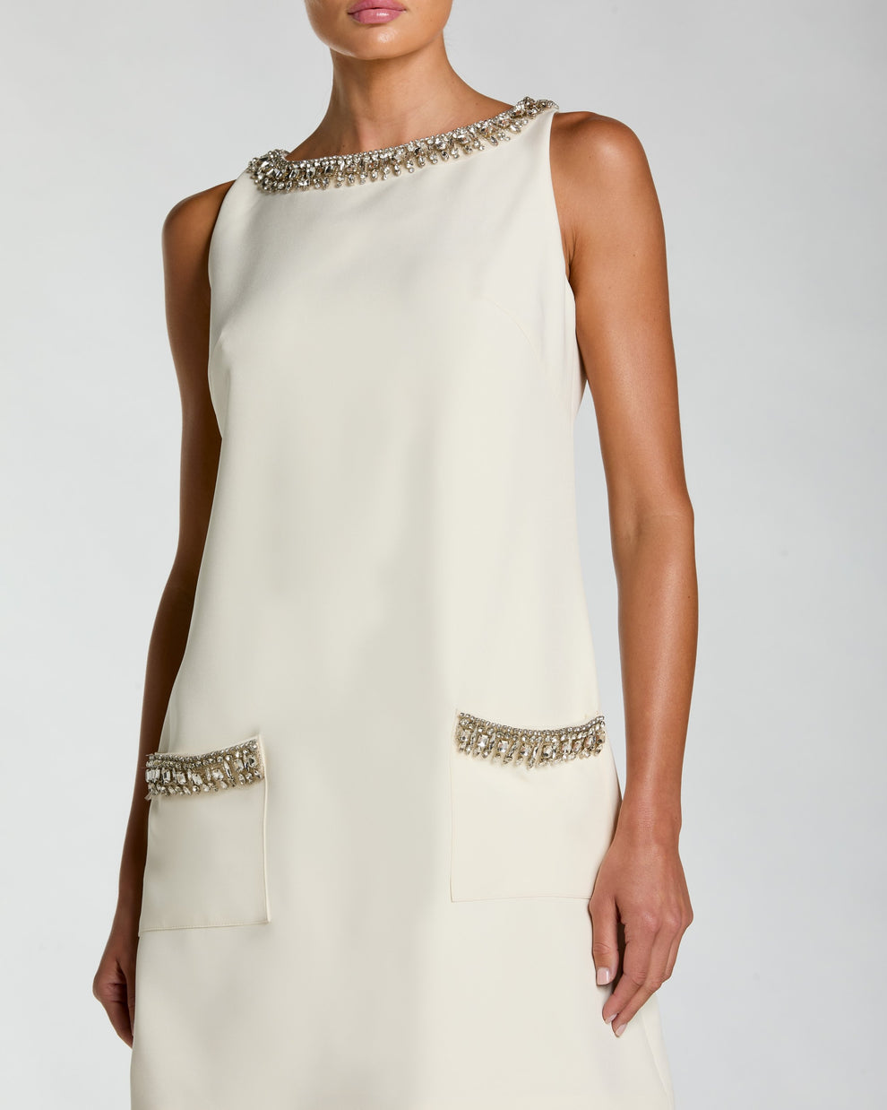 Cocktail Dresses Short Beaded Mini Corset Dress Mac Duggal 20691 Ivory
