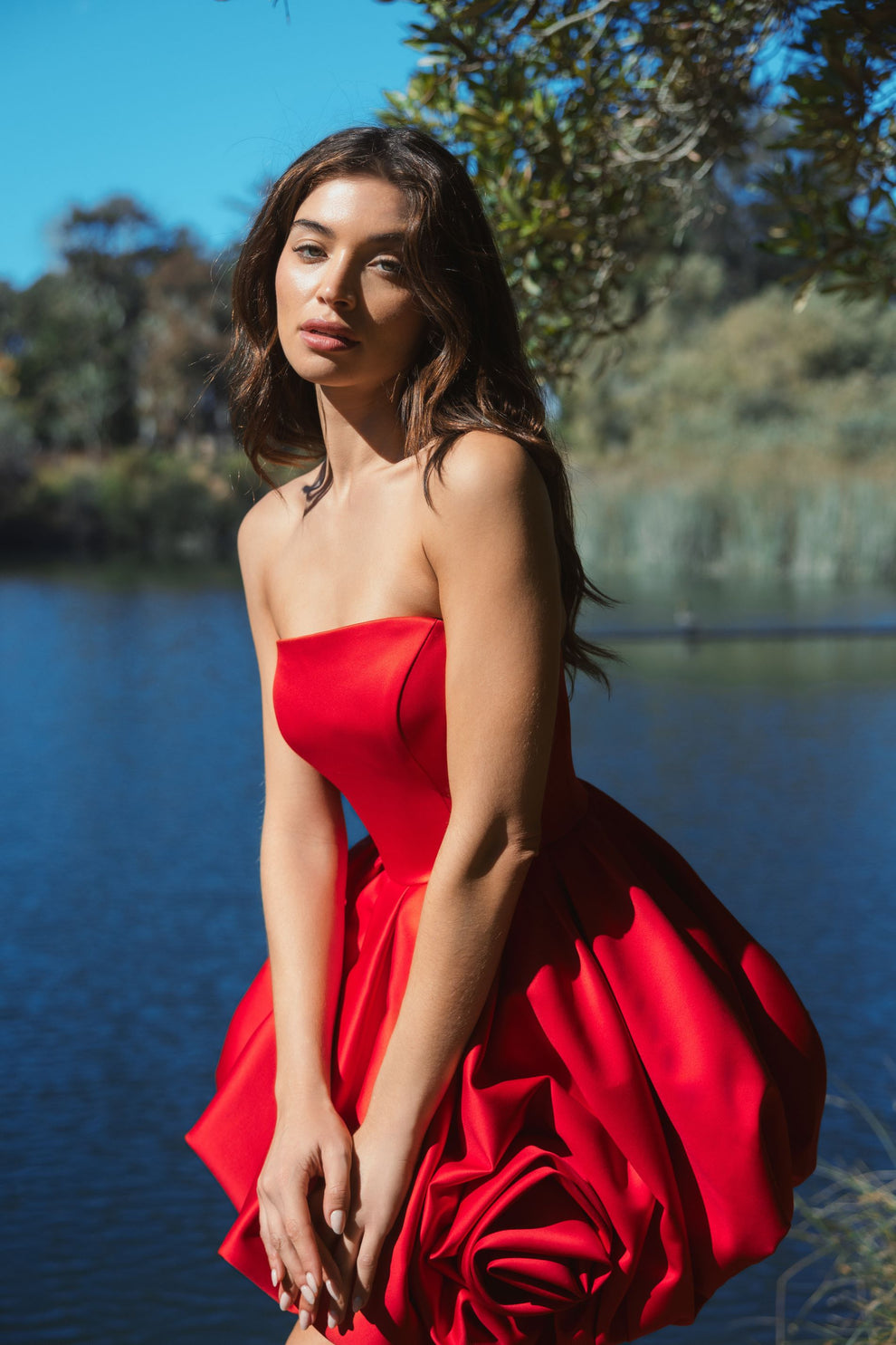 Short 3D Ruffle Dress Cocktail Mac Duggal 20705