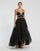 Prom Dresses Pearl Beaded Formal Prom High Low Dress Black Ivory