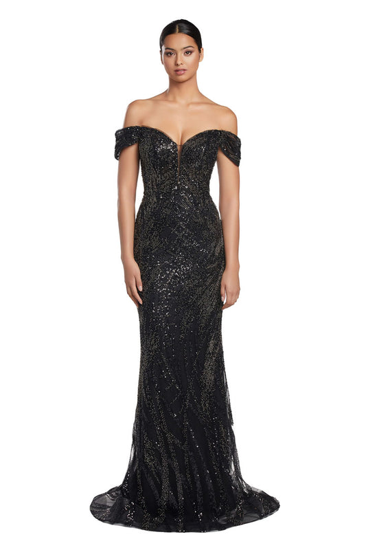 Prom Dresses Prom Fitted Long Formal Evening Dress Black/Gunmetal