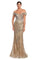 Prom Dresses Prom Fitted Long Formal Evening Dress Gold Blue
