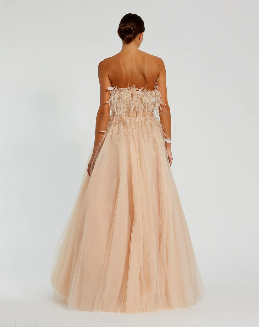 Mac Duggal 20774 Long Ball Gown Feather Prom Dress