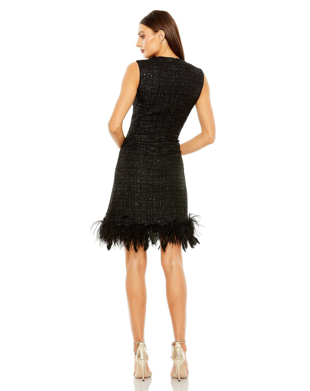 Mac Duggal 20784 Short Feather A Line Cocktail Mini Dress
