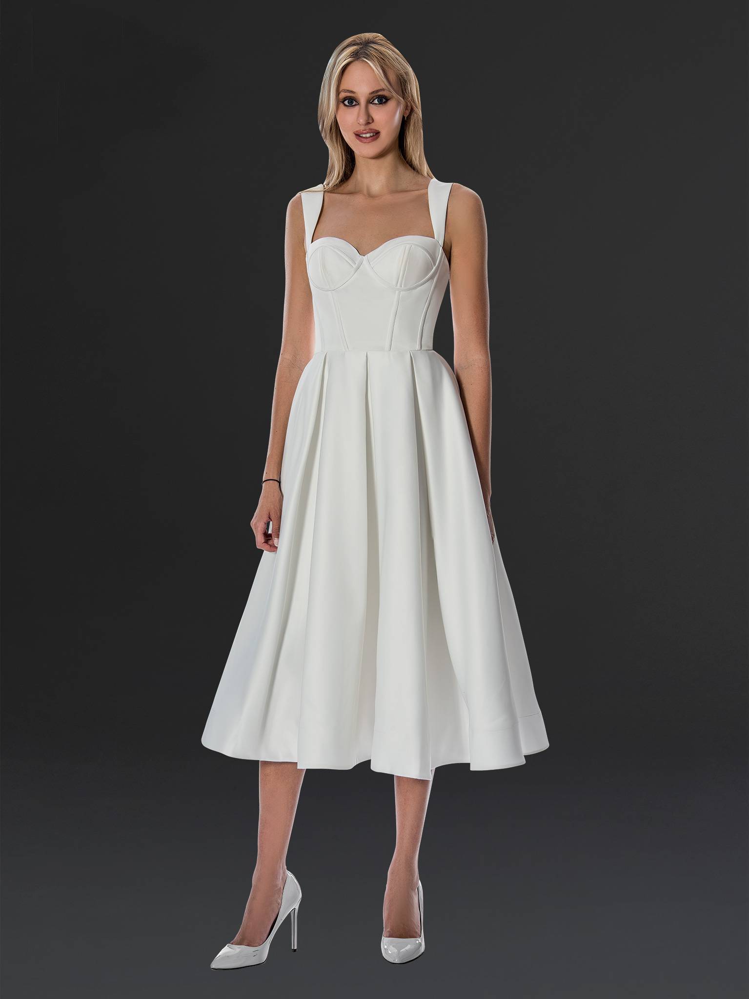Midi Corset A Line Wedding Dress