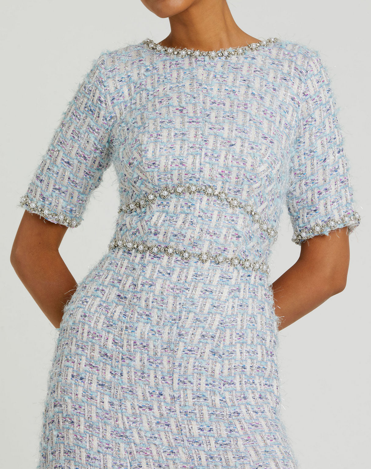 Cocktail Dresses Short Cocktail Beaded Midi Dress Blue Multi