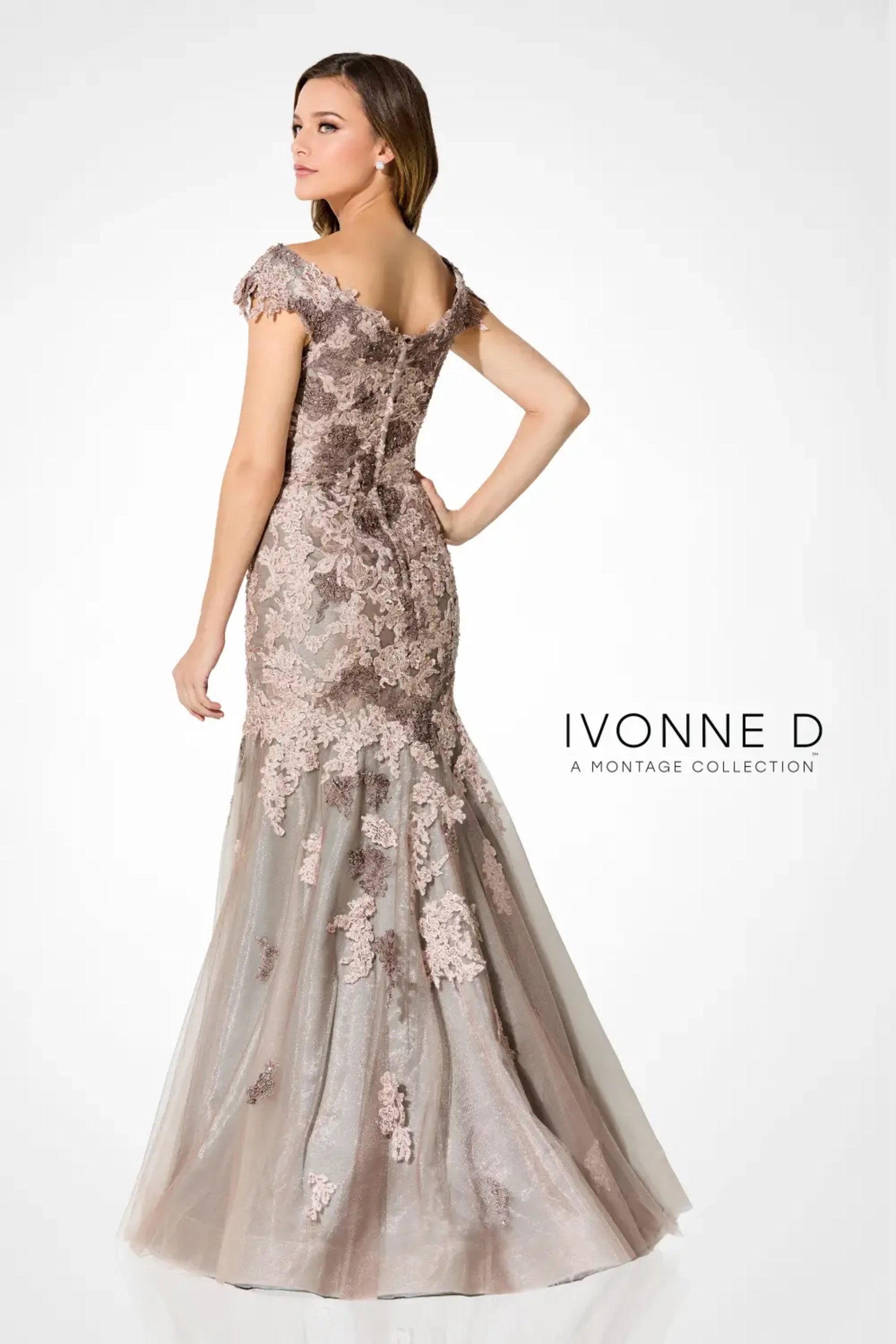 Ivonne D ID919 Long Mermaid Formal Lace Evening Dress