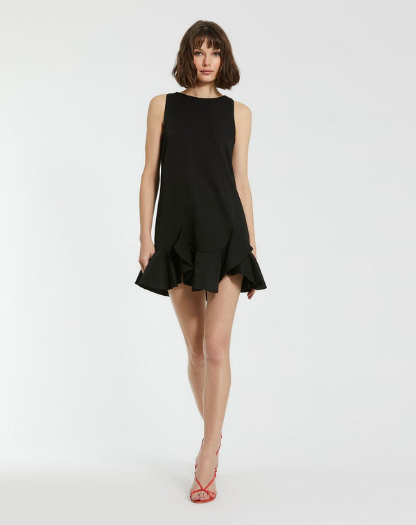 Short Ruffle Hem Dress Cocktail Mac Duggal 20957