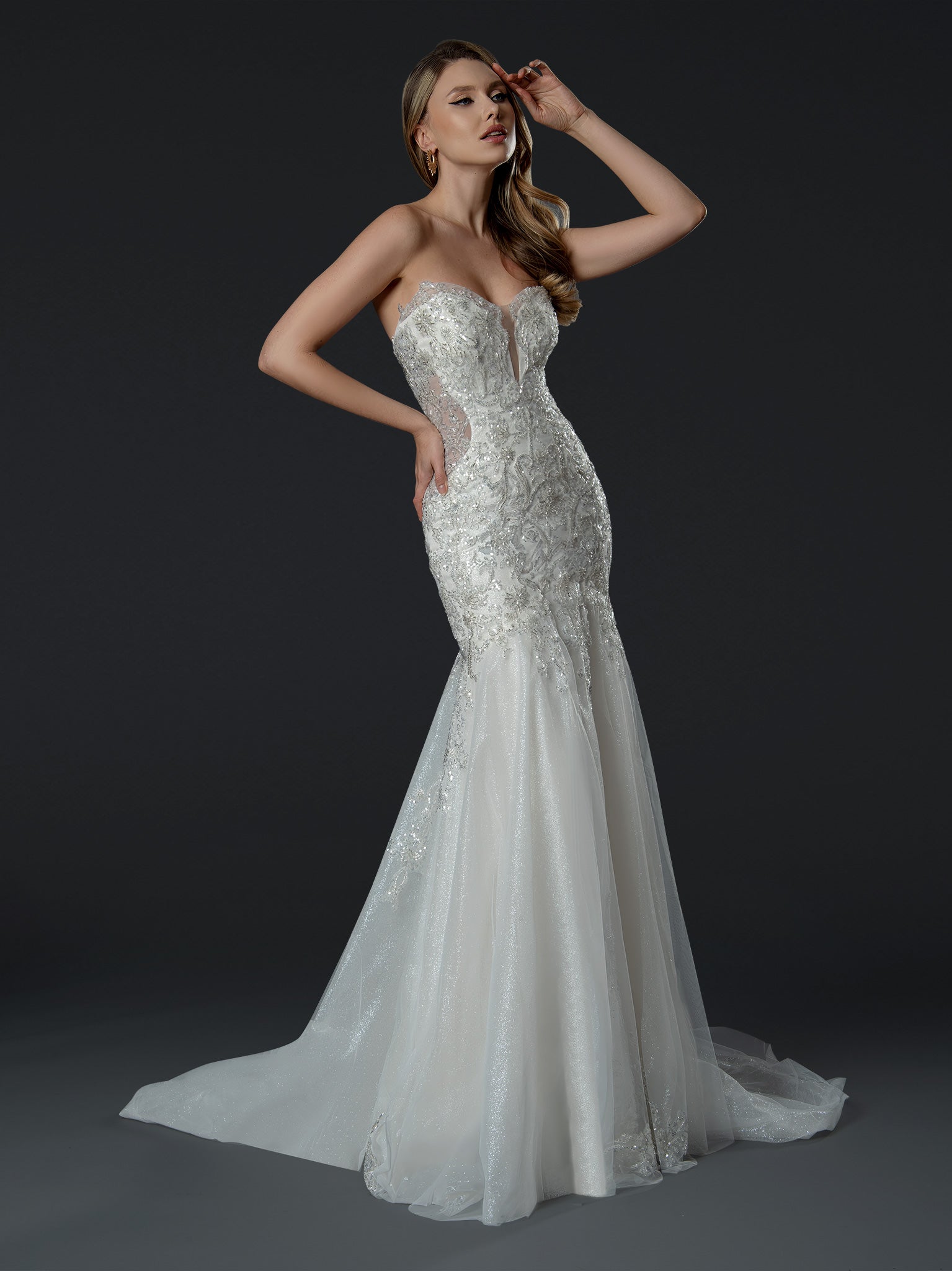 Stella Couture 24563 Long Bridal Mermaid Wedding Sequin Dress