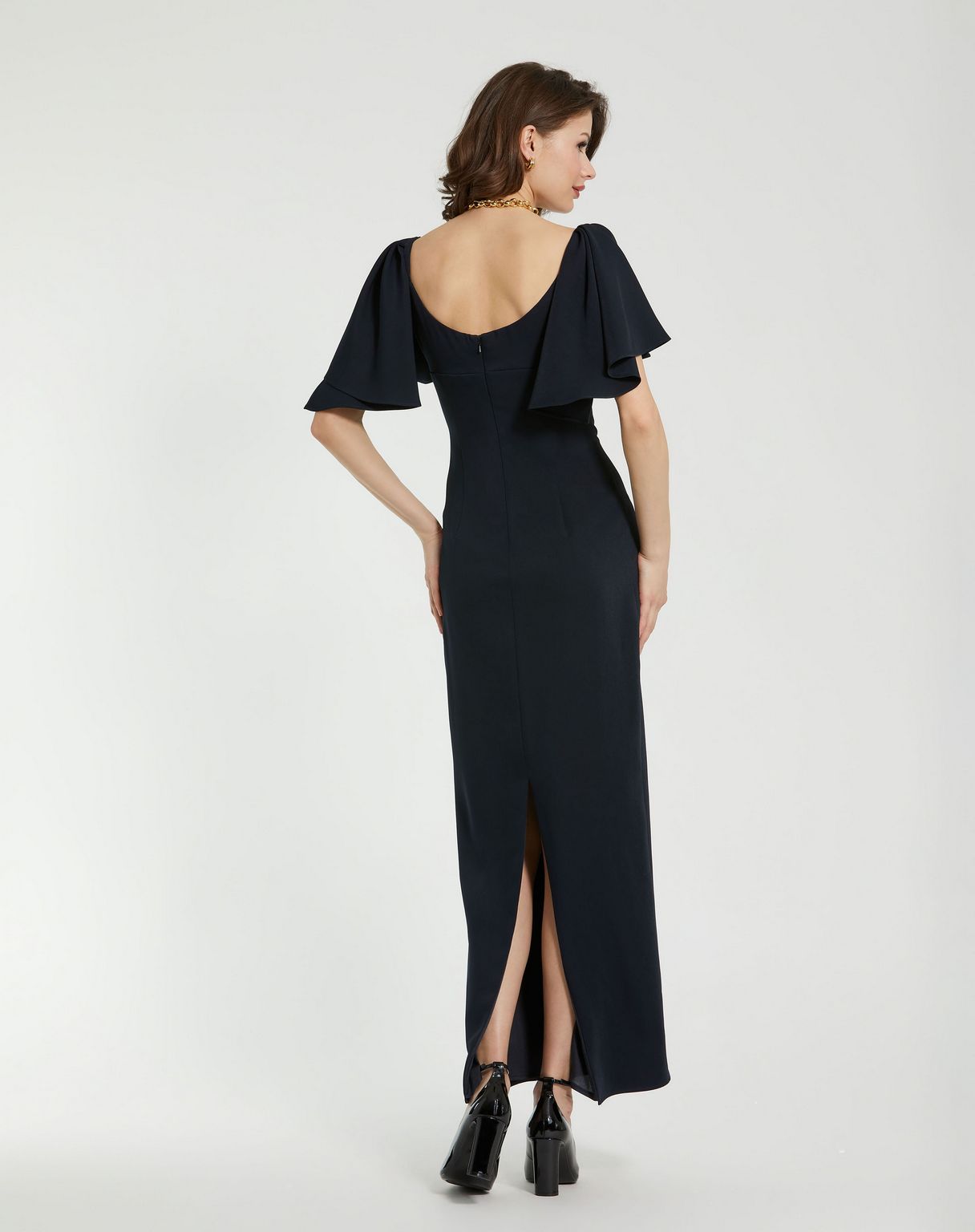 Mac Duggal 20962 Tea Length Formal Ruffle Dress